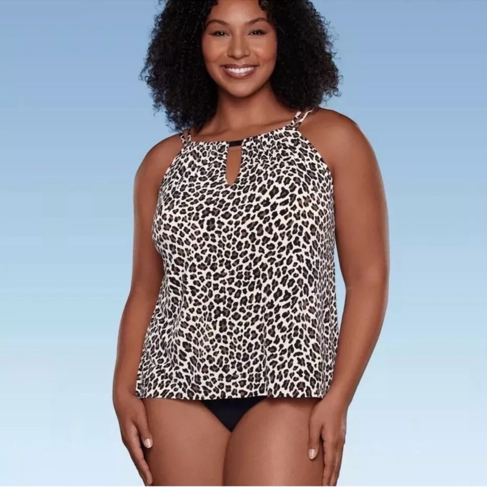 Leopard Print Tankini Top